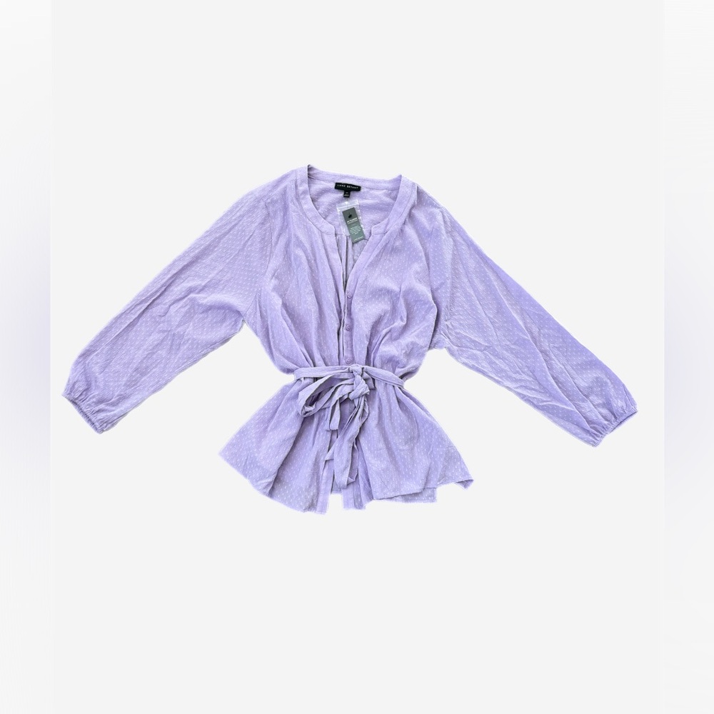 Lane Bryant Lilac Swiss Dot  Blouse